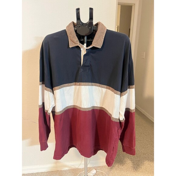 Vintage Abercrombie & Fitch Colorblock Long Sleeved Rugby Polo Men’s Size XXL - Picture 2 of 8
